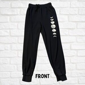 Black Shein Sweatpants Medium, Moon Phases Joggers, Celestial Athleisure Pants
